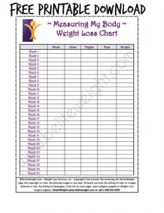 Free Printable Body Measurement Weight Loss Tracking Chart | #weightloss #dieting #health