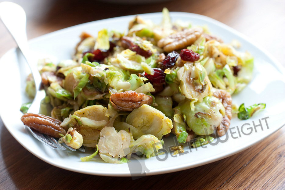 Pan-Seared Brussels Sprouts Cranberries and Pecans|Weight Loss Recipe